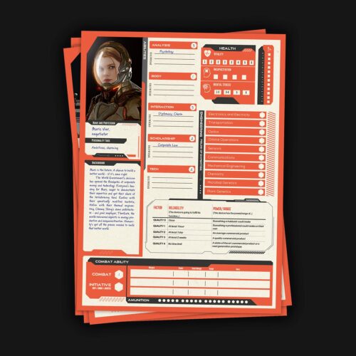 TM - Pregen. Character Sheets